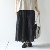 Kilka/スカート見えする綿レースのワイドパンツ
